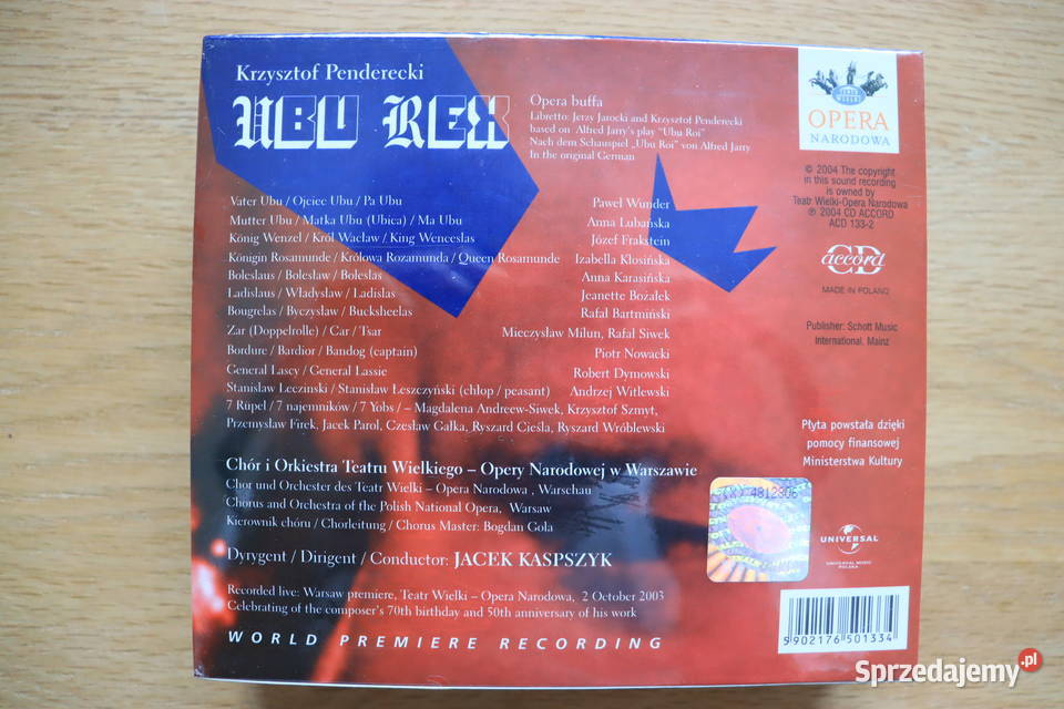 Ubu Rex Krzysztof Penderecki Płyty i kasety mazowieckie