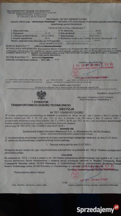 Butla LPG oponka Jastrzębie-Zdrój