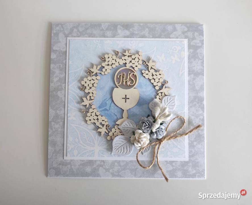 Kartka ręcznie robiona Komunia Święta handmade 3 Łódź sprzedam