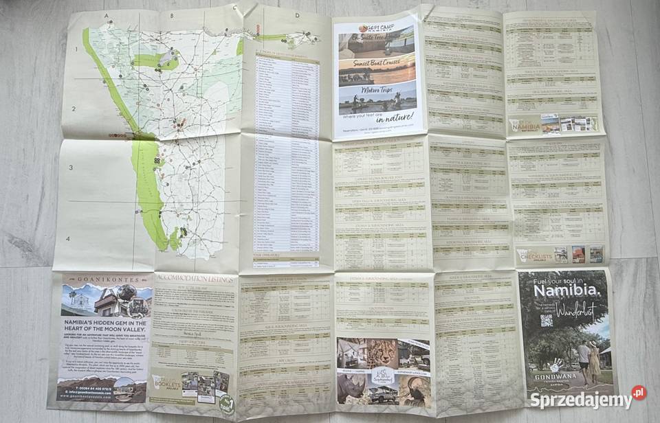 NOWA mapa Namibia Botswana 2025 hotele camps Łódź
