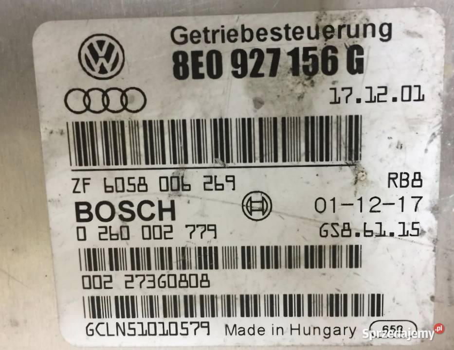 STEROWNIK SKRZYNI AUDI A4 B6 AUDI A6 C5 30 V6 osobowe Działoszyce sprzedam