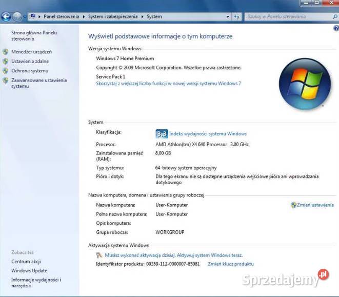 Komputer PC 4 rdzenie 3GHz 8GB RAM Gotowy do Liczba rdzeni procesora 4 Słotwiny
