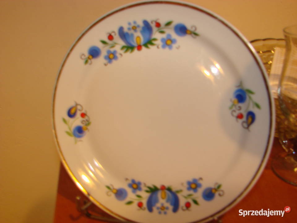 Lubiana wzór kaszubski talerz deserowy PRL Porcelana i szkło Pruszcz Gdański