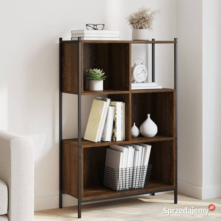 Regał brązowy dąb 72x28x109 materiał Warszawa