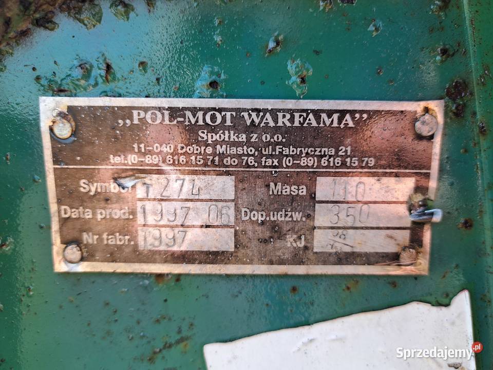 Ładowacz obornika zawieszany Troll T274 Proszowice sprzedam