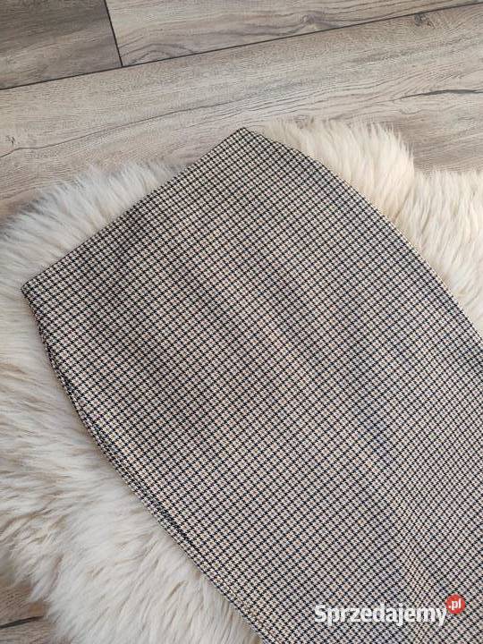 Spódnica Midi w pepitke Pepitka 34 XS Vintage Ołówkowa Jasło