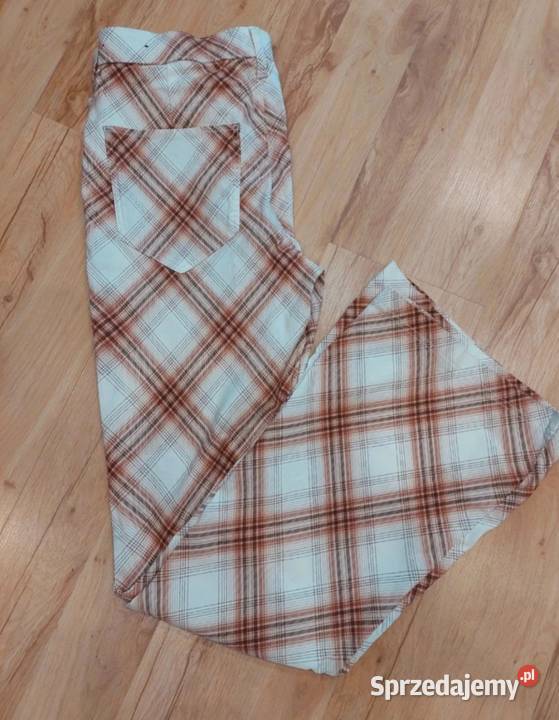 Hollister HighRise Flare spodnie w kratę L Rozmiar 40(L) Inowrocław