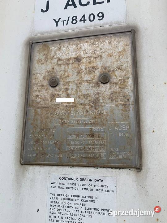 40HCRF KONTENER CHŁODNIA 23 EUROPALETY UŻYWANA pomorskie Gdynia