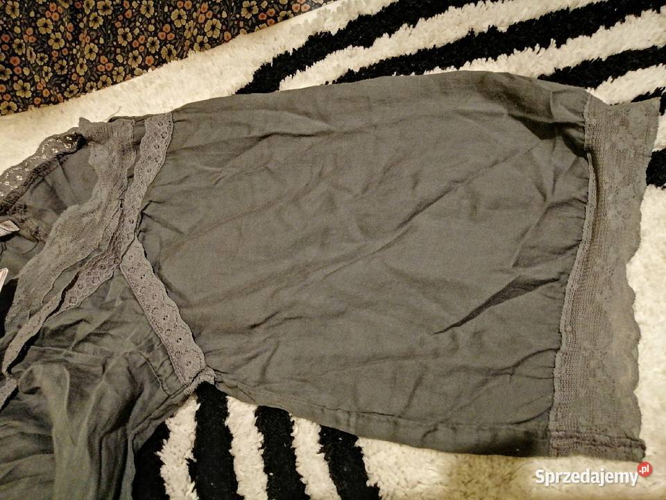 Szara Bluzka koszula BERSHkA z koronką 100 Leszno