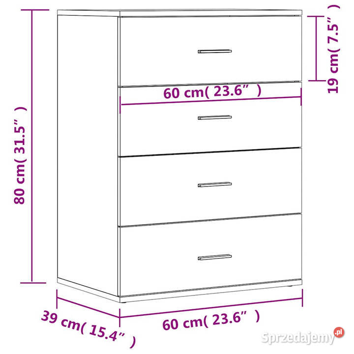 Szafka szary dąb sonoma 60x39x80 materiał sprzedam