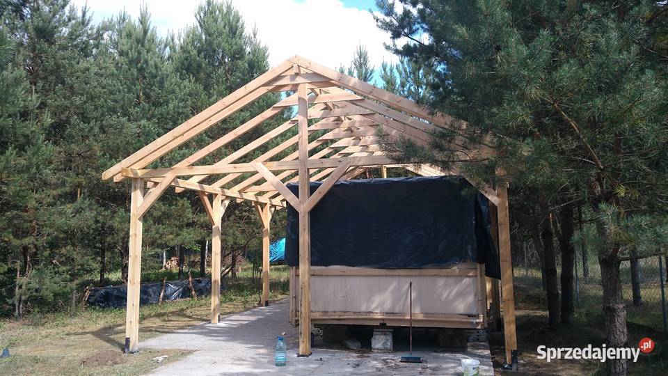 Wiata drewniana zadaszenie kempingu 11x6 Pozostałe mazowieckie Kozienice