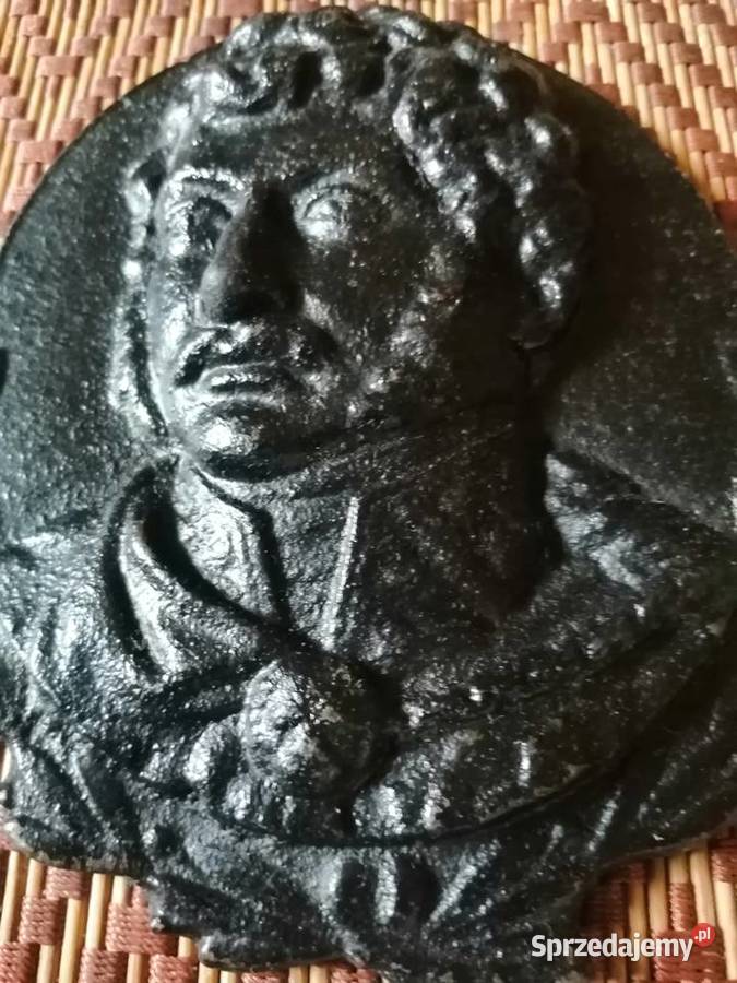 Plakieta żeliwna Książę Józef Poniatowski Antyki łódzkie