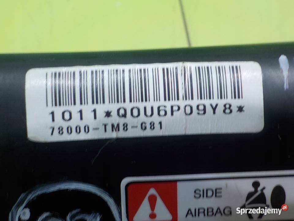 HONDA INSIGHT II 12r 5D AIRBAG poduszka fotela osobowe Suków