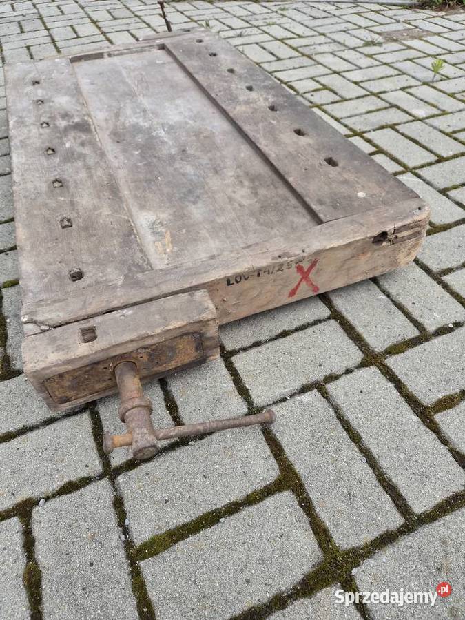 Strugnica imadło stół drewniany zabytek antyk Janów Lubelski
