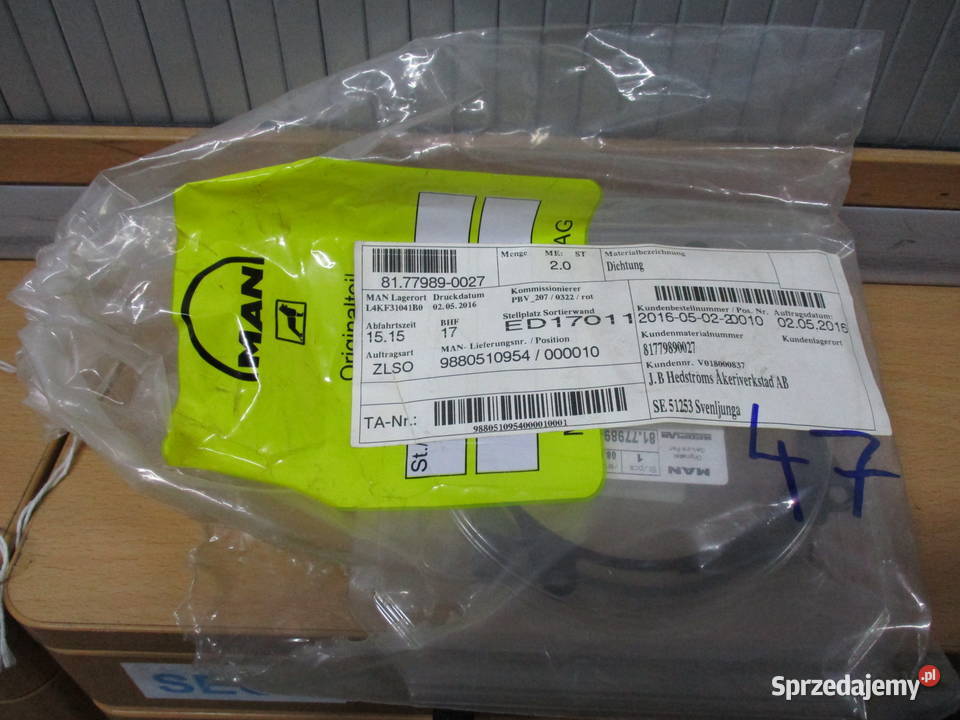 Uszczelka dmuchawy Man 81779890027 Mogilno sprzedam