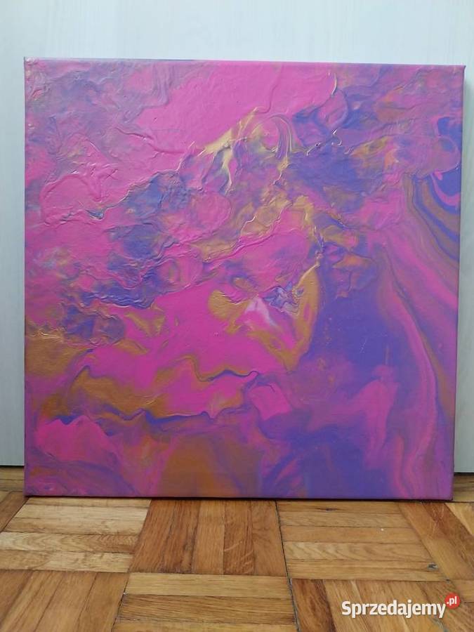 Złoty Róż obraz pouring akrylowy 4040 Ciechanów