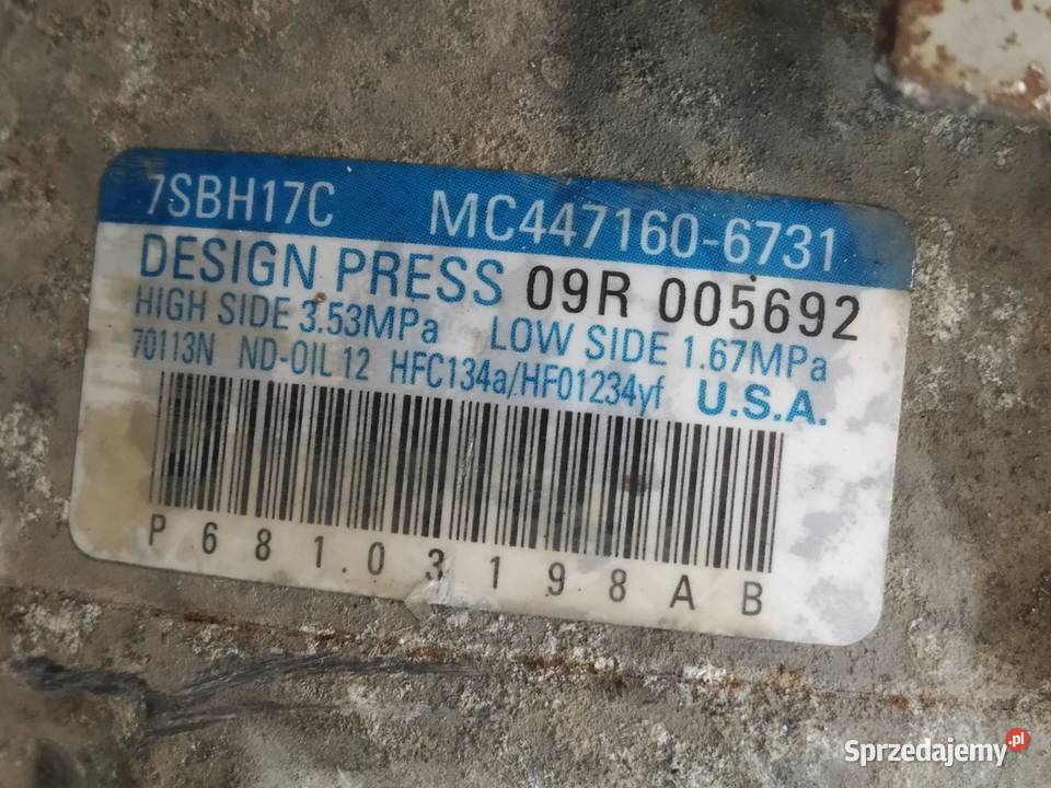 SPRĘŻARKA KLIMATYZACJI MC4471606731 32 PENTASTAR sprzedam