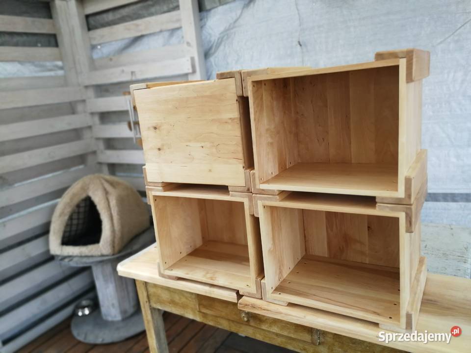 Skrzynka na winyle z pokrywą drewno brzozowe świętokrzyskie Radków