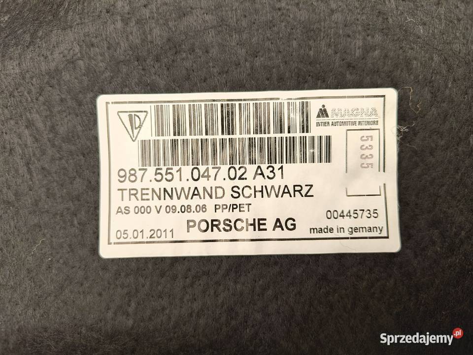 Wykładzina bagażnika lampka tył Porsche 987 świętokrzyskie Bieliny sprzedam