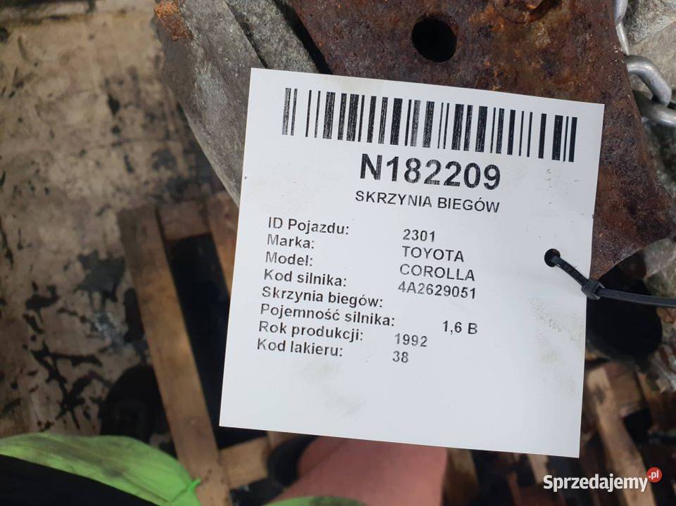 SKRZYNIA AUTOMATYCZNA TOYOTA COROLLA 1992 16 osobowe Lipno