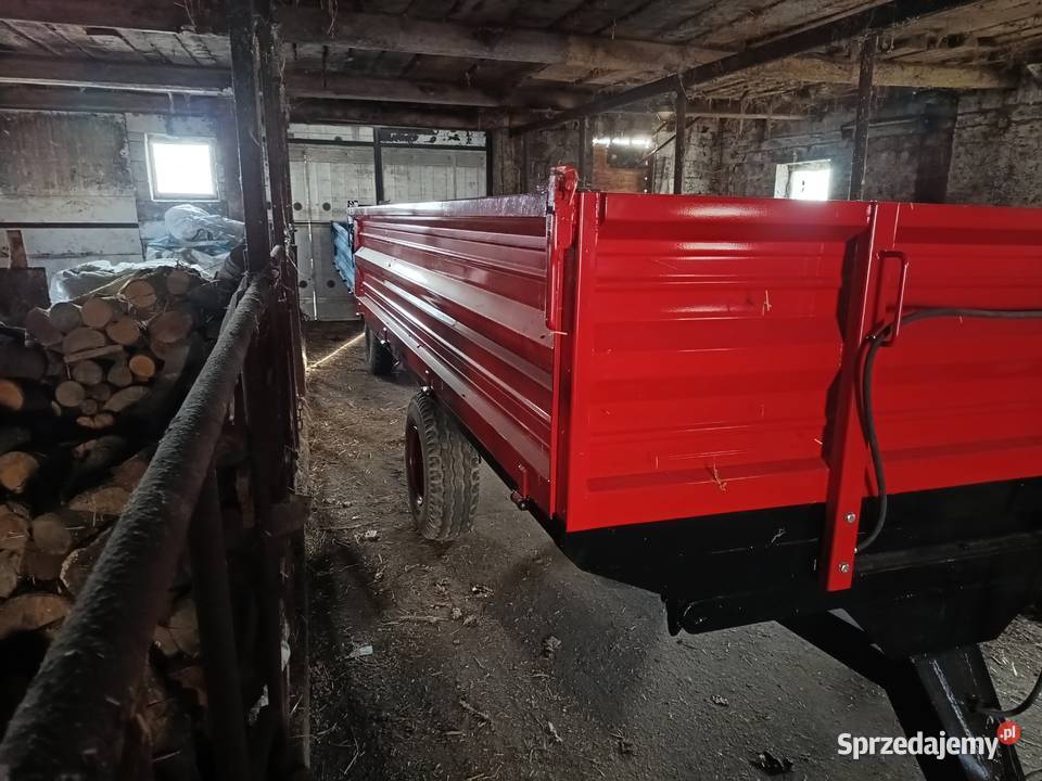 Przyczepa wywrotka jednoosiowa 3 strony wywrot Cimoszka
