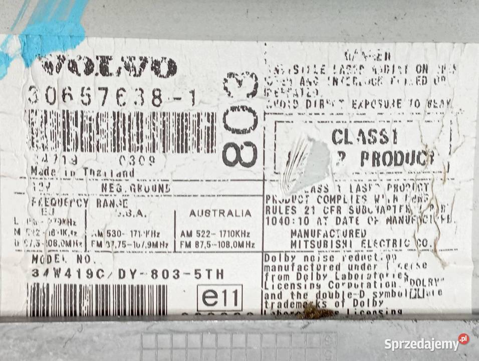 RADIO 30657638 Volvo S60 I 20002009