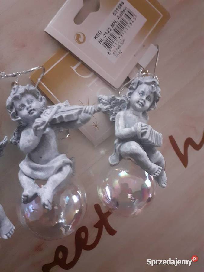 aniołki zawieszki na szklanej kuli w kolorze Dekoracje i ozdoby Gdańsk