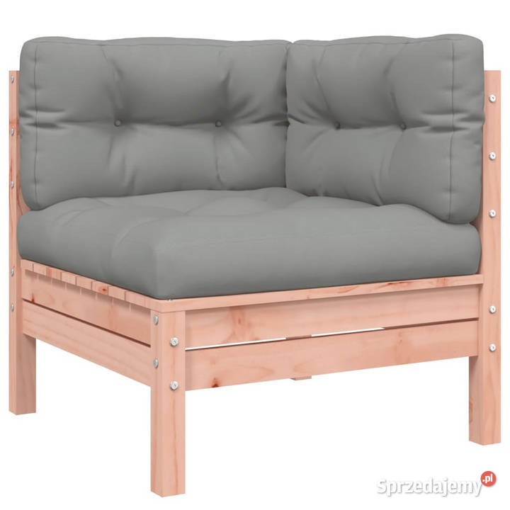 Sofa ogrodowa z poduszkami i podnóżkiem drewno mazowieckie Warszawa