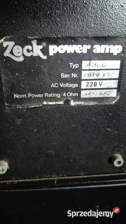 Koncówka mocy ZECK A900 Ciasna