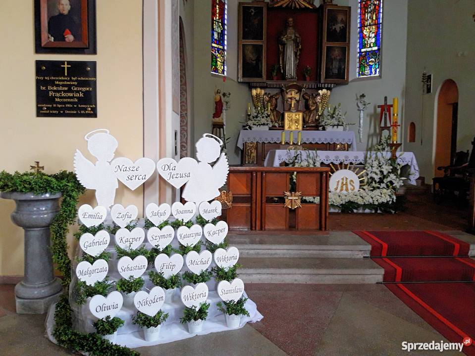Serce z imieniem dekoracja Pierwsza Komunia Dobrzyca sprzedam