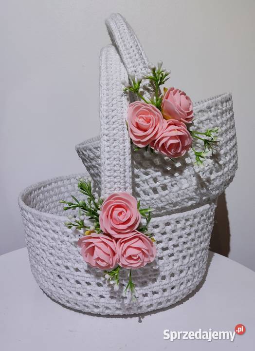 Koszyk szydełkowy biały WIELKANOCNY Ropczyce sprzedam