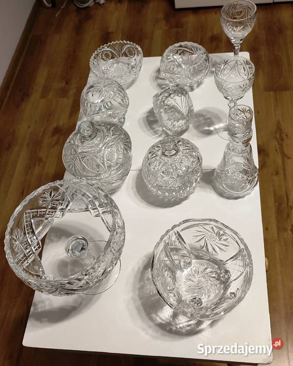 Zestaw kryształów z czasów PRL 11 elementów Łódź