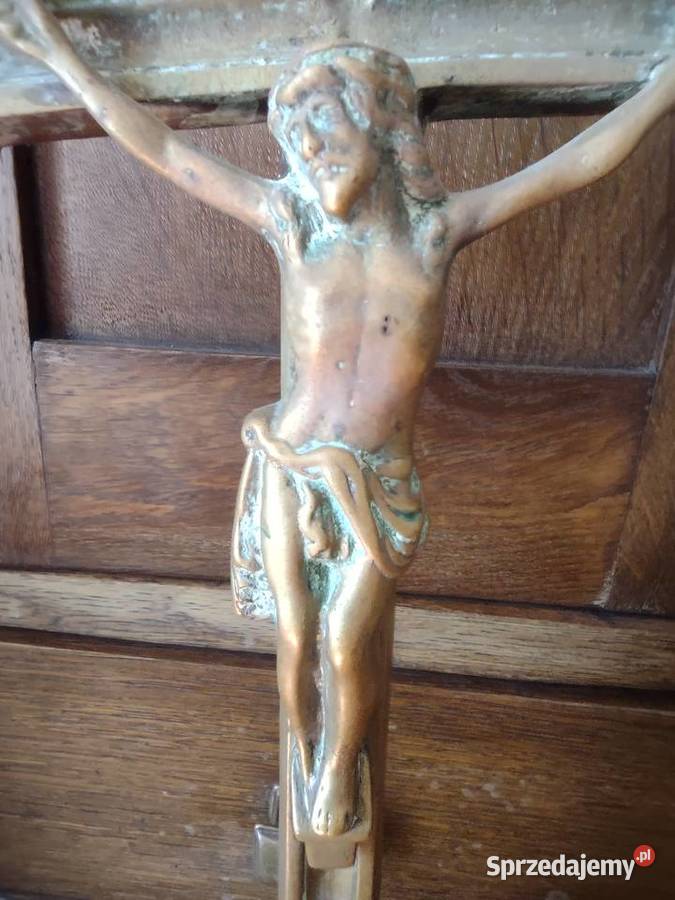 Stary krzyż krucyfiks Francja mosiądz Gniezno