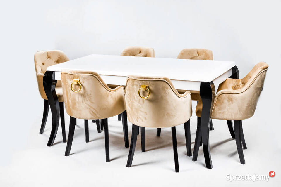 Stół Lite Drewno LEONARDO 6 krzeseł KUBEŁEK z Poznań