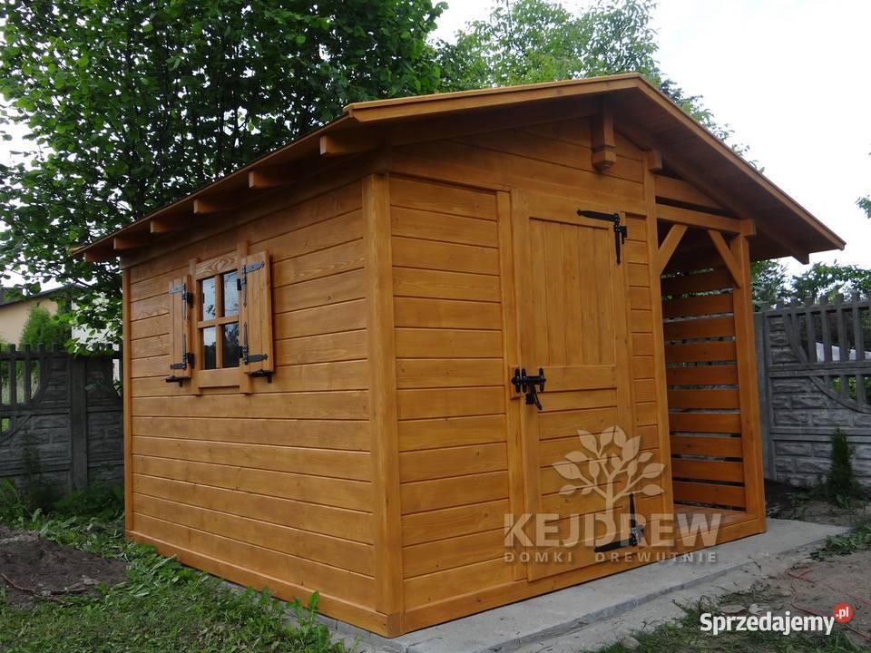 Nowoczesny domek narzędziowy z drewutnią Piła Pierwsza