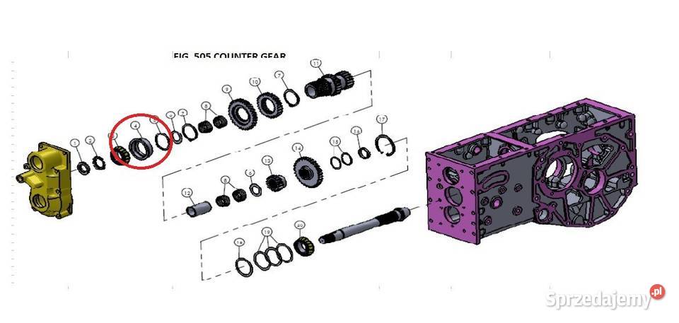 Obudowa łożyska tuleja wałka przenoszenia mocy Skrzynia biegów Tajęcina sprzedam