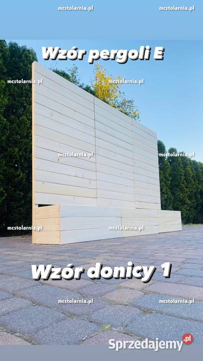 donica z pergolą płot plotek żaluzja pergola Warszawa