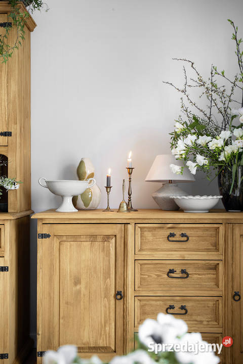 Rustykalna komoda z litego drewna COM 121 Komody małopolskie Maków Podhalański