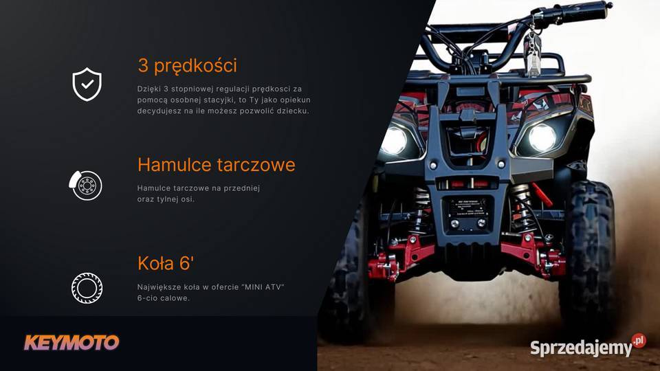 Mini Quad ATV ELEKTRYCZNY KEYMOTO 1000W 36V nieuszkodzony Pozostałe Ząbkowice Śląskie