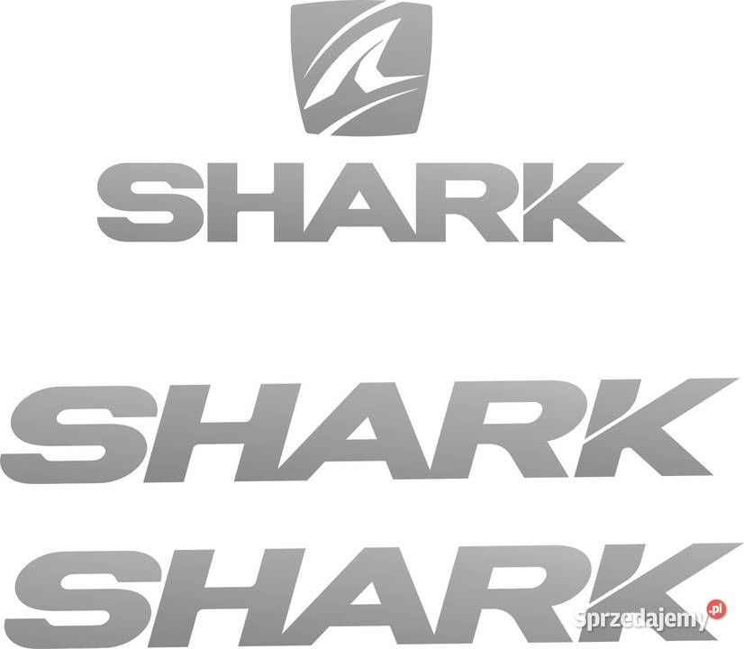 SHARK białe srebrne naklejki na kask motocyklowy małopolskie Kraków