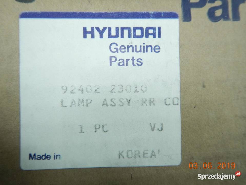 LAMPA PRAWY TYŁ HYUNDAI SCOUPE 9095 ORYGINAŁ ASO osobowe