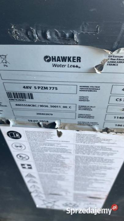 Bateria trakcyjna kwasowa HAWKER 48V 775Ah Antonie sprzedam