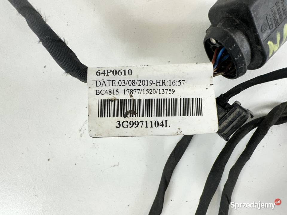 VW PASSAT B8 3G0 2014 WIĄZKA INSTALACJA ZDERZAKA osobowe Międzychód