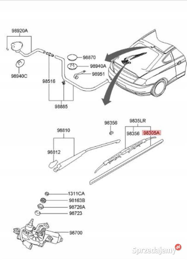 GUMA WYCIERACZKI TYŁ TYLNEJ HYUNDAI TIBURON osobowe