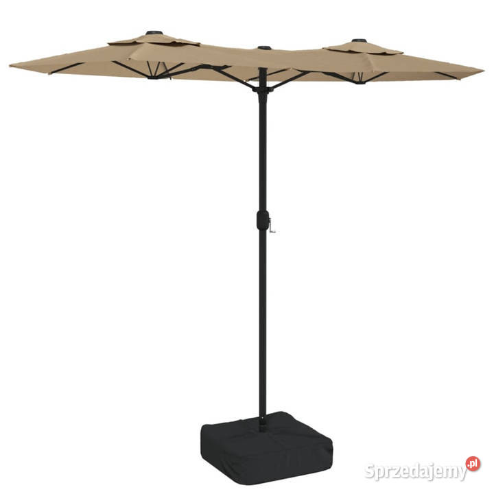 Podwójny parasol ogrodowy z LED taupe 316x240 Warszawa sprzedam
