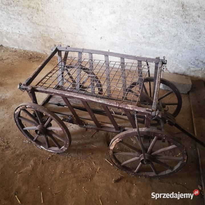Wózek na żelaznych kołach ozdobny łódzkie Skalmierz