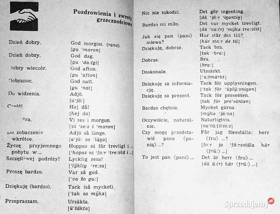 Rozmówki szwedzkie Józef Trypućko Alina Wójcik Chełm sprzedam