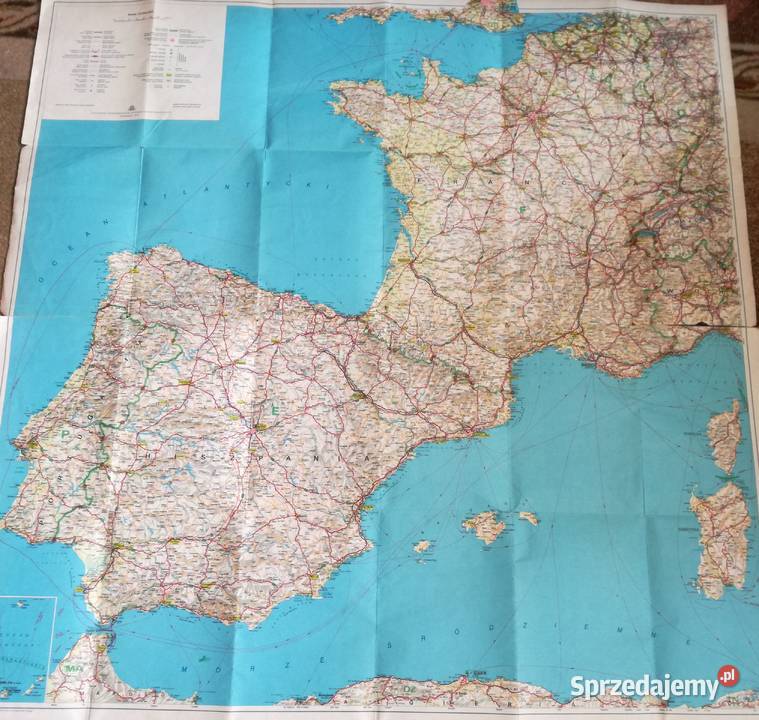 Mapa samochodowa Europa Południowaczęść Łódź