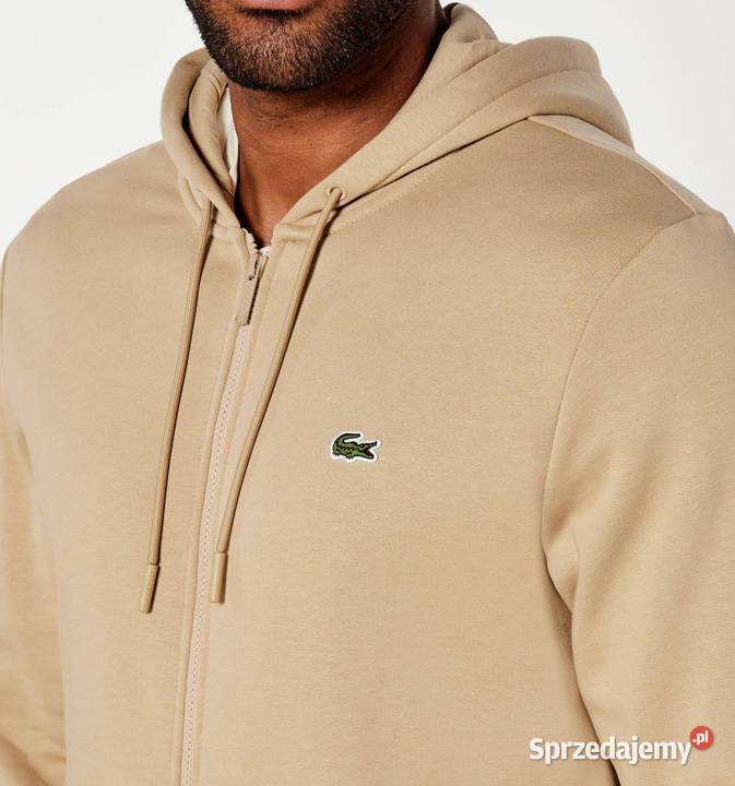 Bluza rozpinana bawełniana Lacoste beżowa M