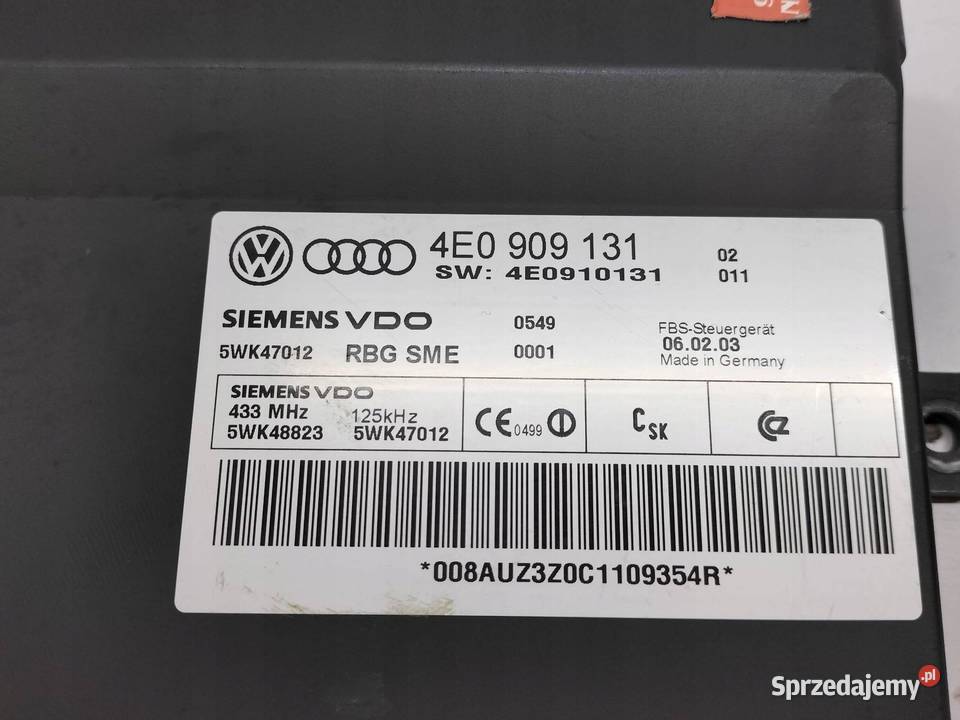 MODUŁ KESSY 4E0909131 Audi A8 II 20022010 D3